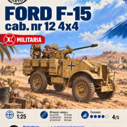 Ford F-15 4×4 cab. nr 12 1:25 – model kartonowy wojskowego samochodu ciężarowego – ŚzK 017 NEW