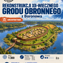 Gród obronny z Boronowa 1:300 – model kartonowy rekonstrukcji XII-wiecznego grodu – ŚzK 018 NEW