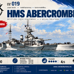 HMS Abercrombie 1:200 A3 – model kartonowy brytyjskiego okrętu z II wojny światowej – ŚzK 019 NEW