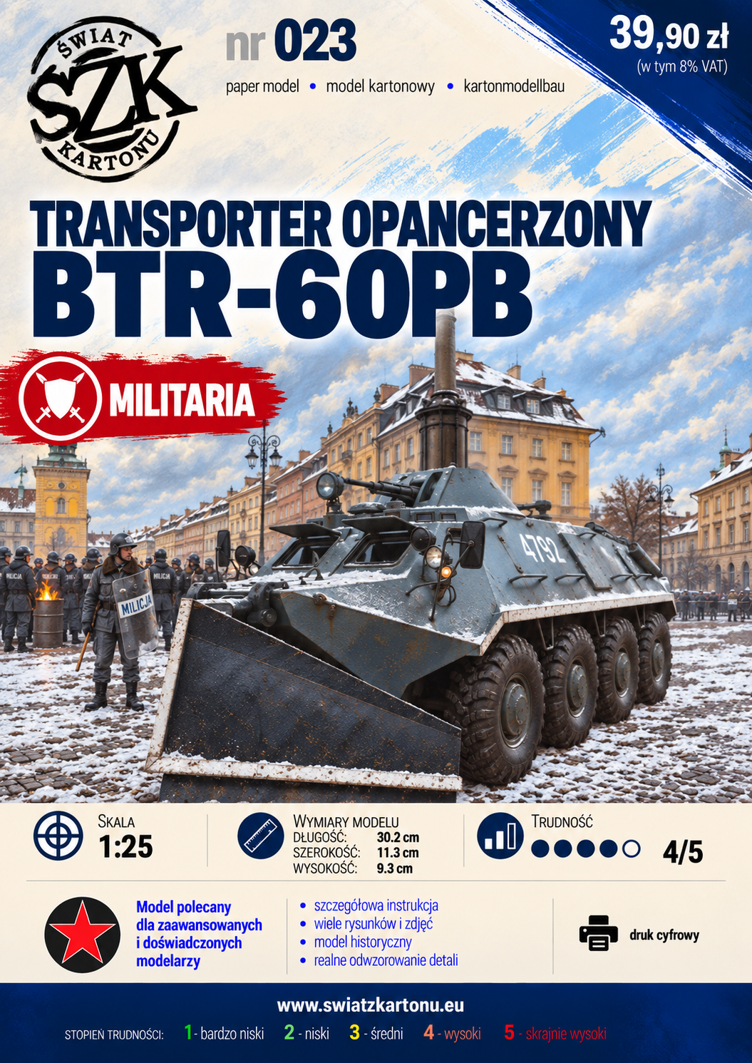 BTR-60PB 1:25 – model kartonowy transportera opancerzonego – ŚzK 023