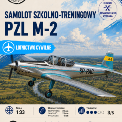 PZL M-2 1:33 – model kartonowy polskiego samolotu szkolno-treningowego – ŚzK 027