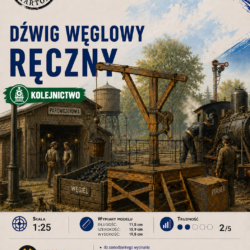 Ręczny dźwig węglowy 1:25 – model kartonowy urządzenia kolejowego – ŚzK 032
