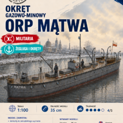 ORP Mątwa 1:100 – model kartonowy polskiego okrętu gazowo-minowego – ŚzK 039
