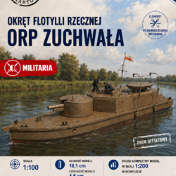 ORP Zuchwała 1:100 i 1:200 – model kartonowy okrętu Flotylli Rzecznej – ŚzK 049