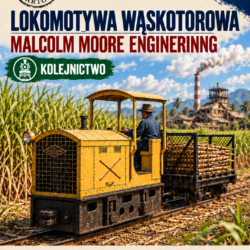 Malcolm Moore Engineering 1:25 – model kartonowy lokomotywy wąskotorowej z wagonem – ŚzK 052
