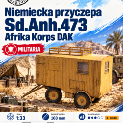 Sd.Anh.473 Afrika Korps DAK 1:33 – model kartonowy niemieckiej przyczepy wojskowej – ŚzK 056b