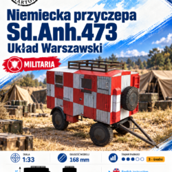 Sd.Anh.473 Układ Warszawski 1:33 – model kartonowy niemieckiej przyczepy wojskowej – ŚzK 056c