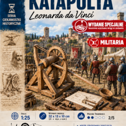 Katapulta Leonarda da Vinci 1:25 – model kartonowy machiny wojennej z laserowo wycinanymi wręgami – ŚzK 057