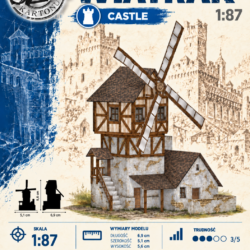 Wiatrak 1:87 (H0) – model kartonowy średniowiecznego wiatraka do makiety – ŚzK C004