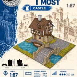 Domek rybaka i most 1:87 (H0) – model kartonowy do makiety średniowiecznej – ŚzK C006