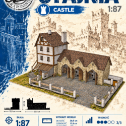 Stajnia 1:87 (H0) – model kartonowy średniowiecznej stajni do makiety – ŚzK C007
