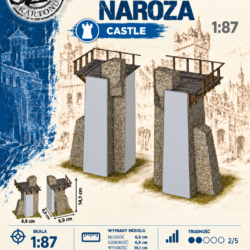 Mur wysoki – naroża wewnętrzne 1:87 (H0) – model kartonowy elementów fortyfikacji – ŚzK C012