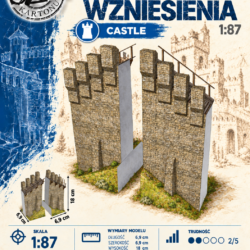 Mur wysoki wzniesienia 1:87 (H0) – model kartonowy elementu fortyfikacji – ŚzK C013