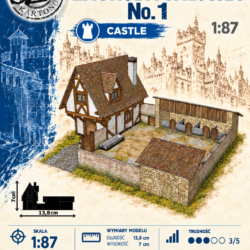 Zagroda wiejska No. 1 1:87 (H0) – model kartonowy średniowiecznej zagrody – ŚzK C015