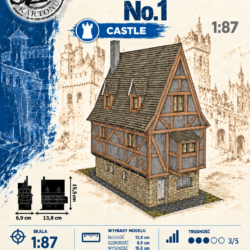 Dom mieszczan No. 1 1:87 (H0) – model kartonowy średniowiecznego domu miejskiego – ŚzK C016