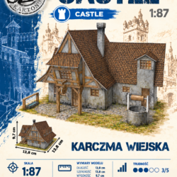Karczma wiejska 1:87 (H0) – model kartonowy średniowiecznej karczmy – ŚzK C017