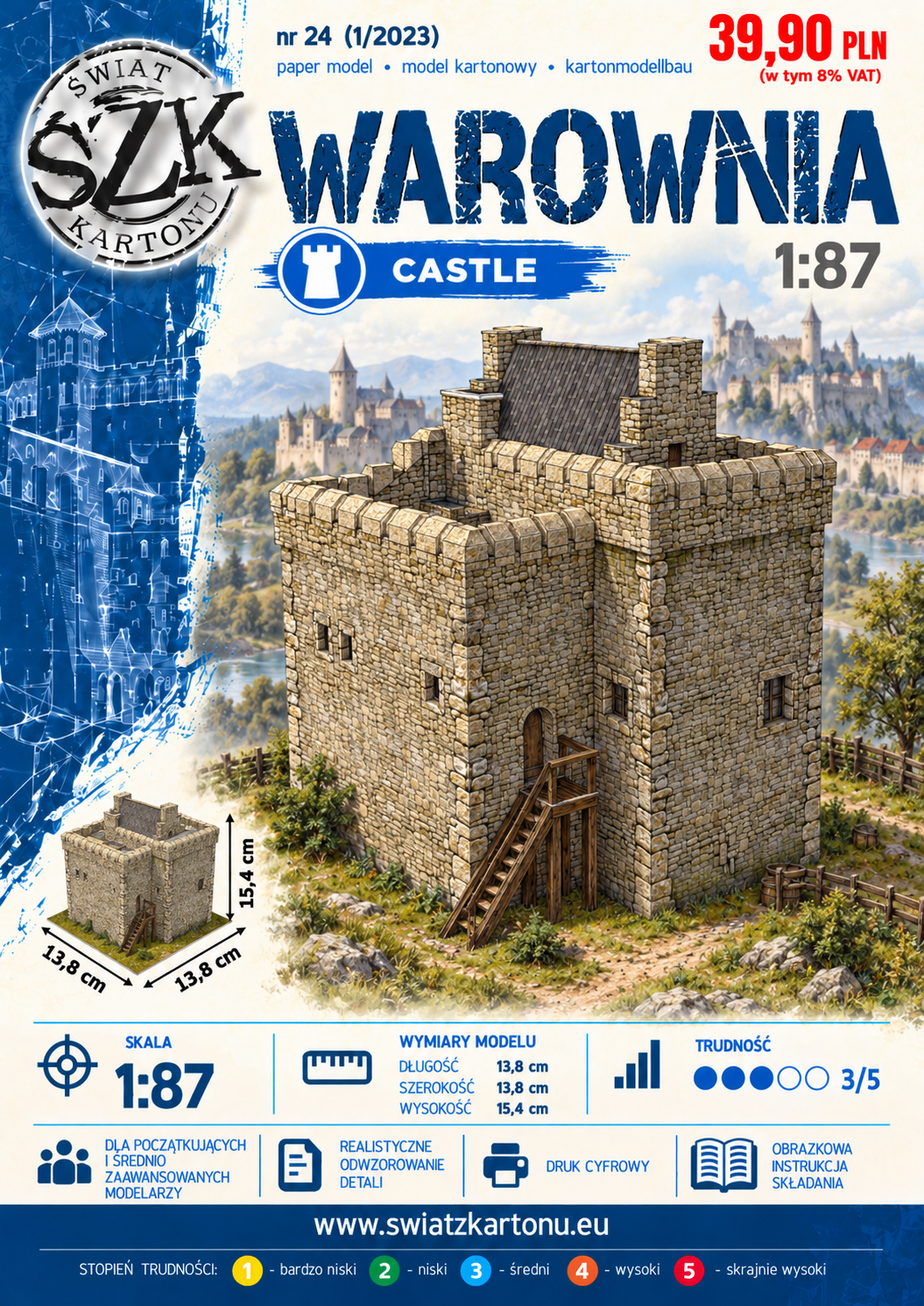 Warownia 1:87 (H0) – model kartonowy średniowiecznej warowni – ŚzK C024